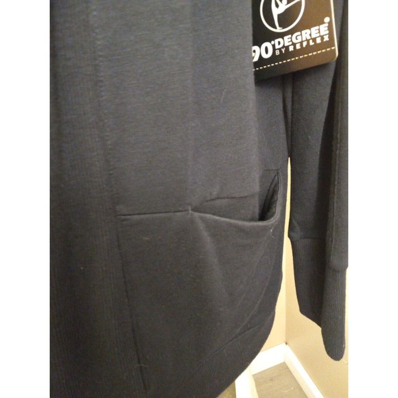 90 Degree By Reflex Navy‎ Blue Waterfall Open Cardigan Sweater Size Large - Picture 5 of 9